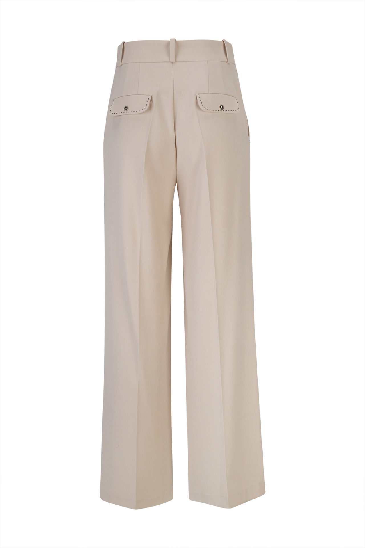 Trousers with contrasting topstitching detail