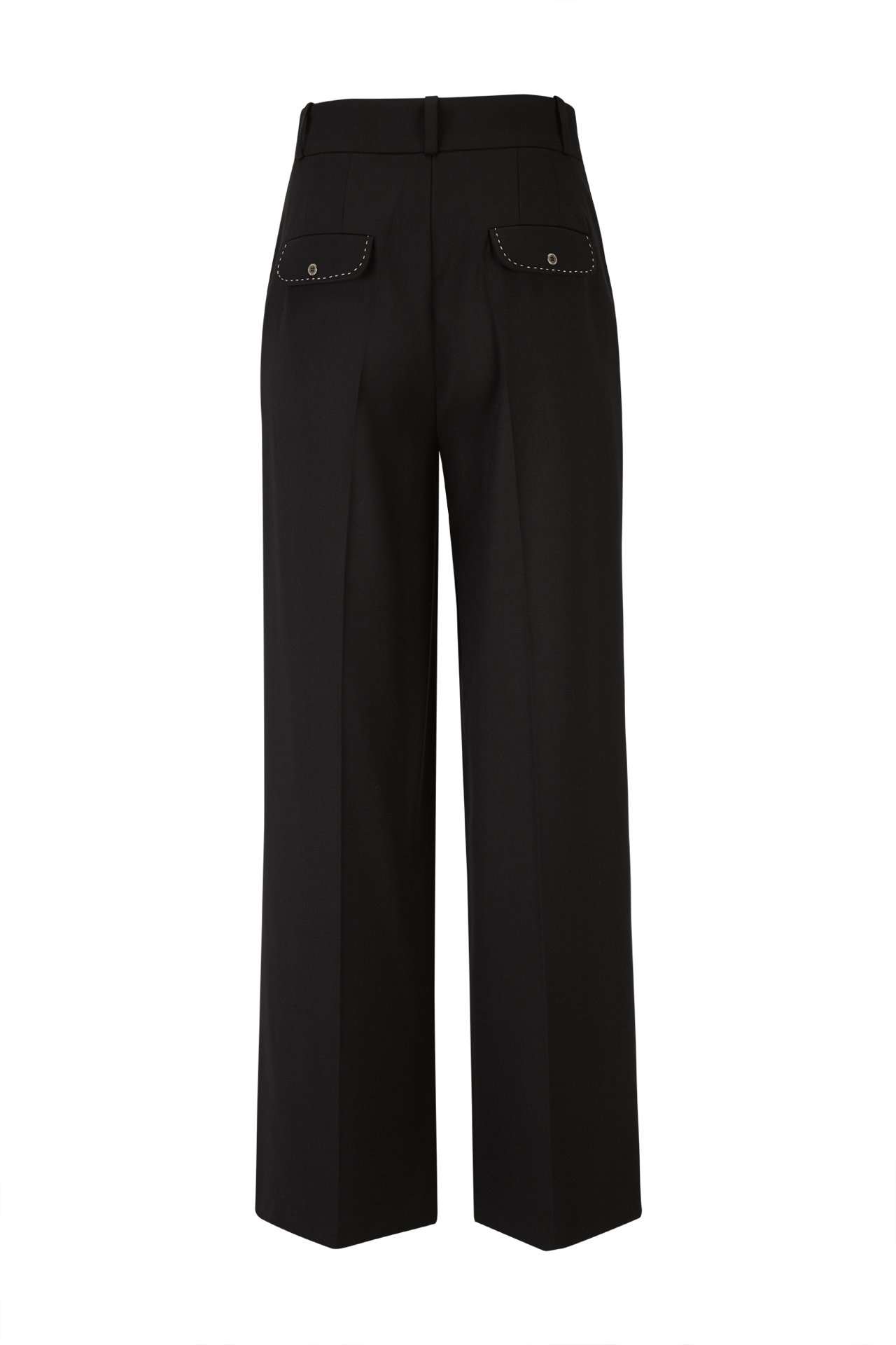 Trousers with contrasting topstitching detail