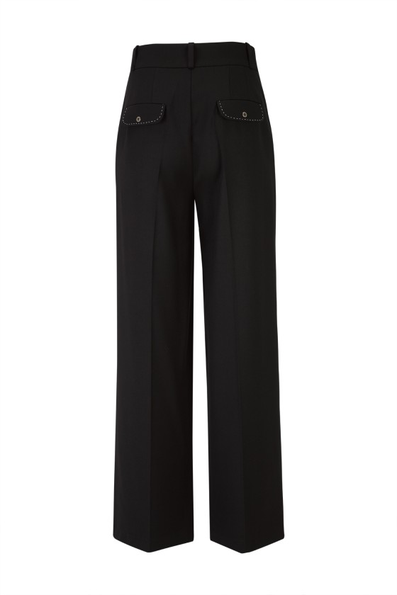 Pantalones con pespuntes a contraste