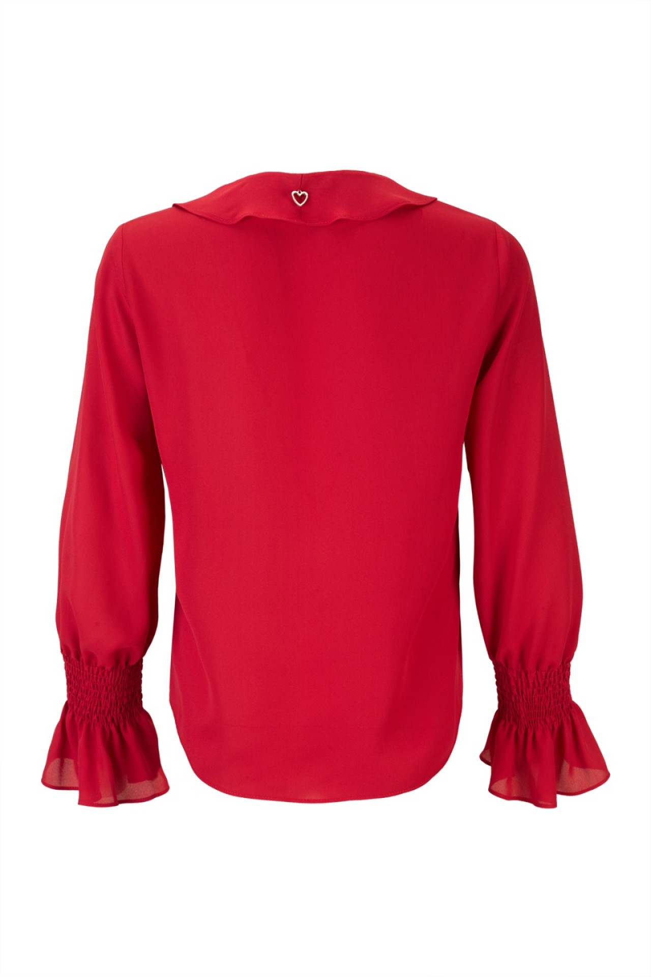 Túnica de folhos e elástico nos punhos