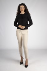 Cardigan with covered buttons