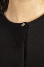 Cardigan with covered buttons