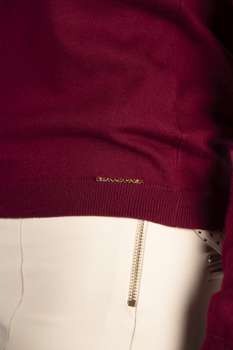 Cardigan with covered buttons