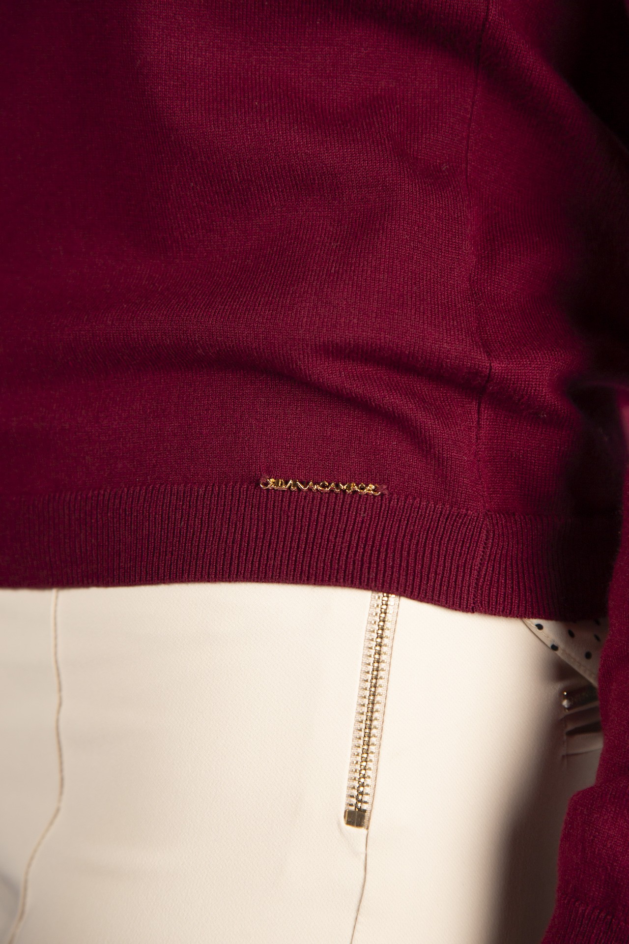 Casaco de malha botões forrados