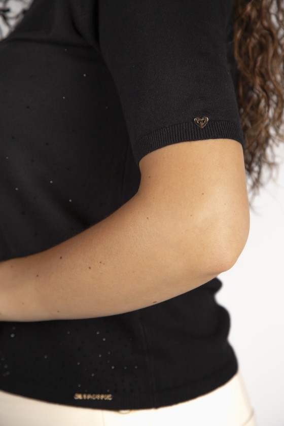 Jersey de punto con brillos