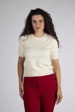 Knitted jumper with pearls