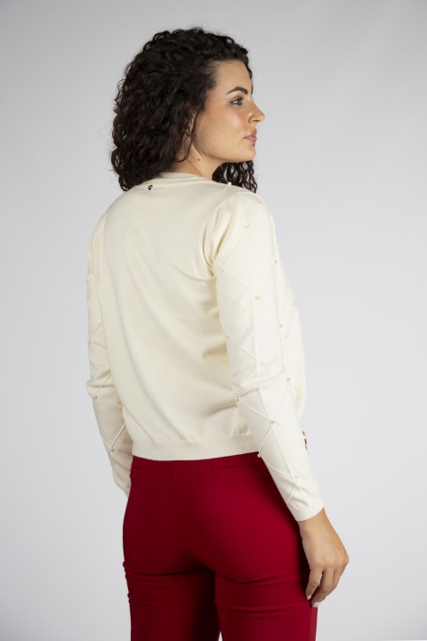 Cardigan with pearls