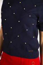 Knitted jumper with pearls