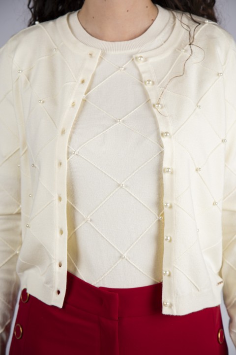 Cardigan with pearls