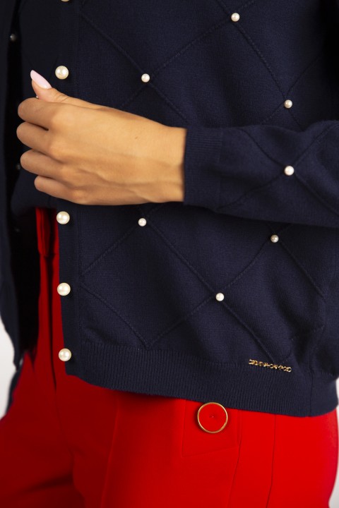 Cardigan with pearls
