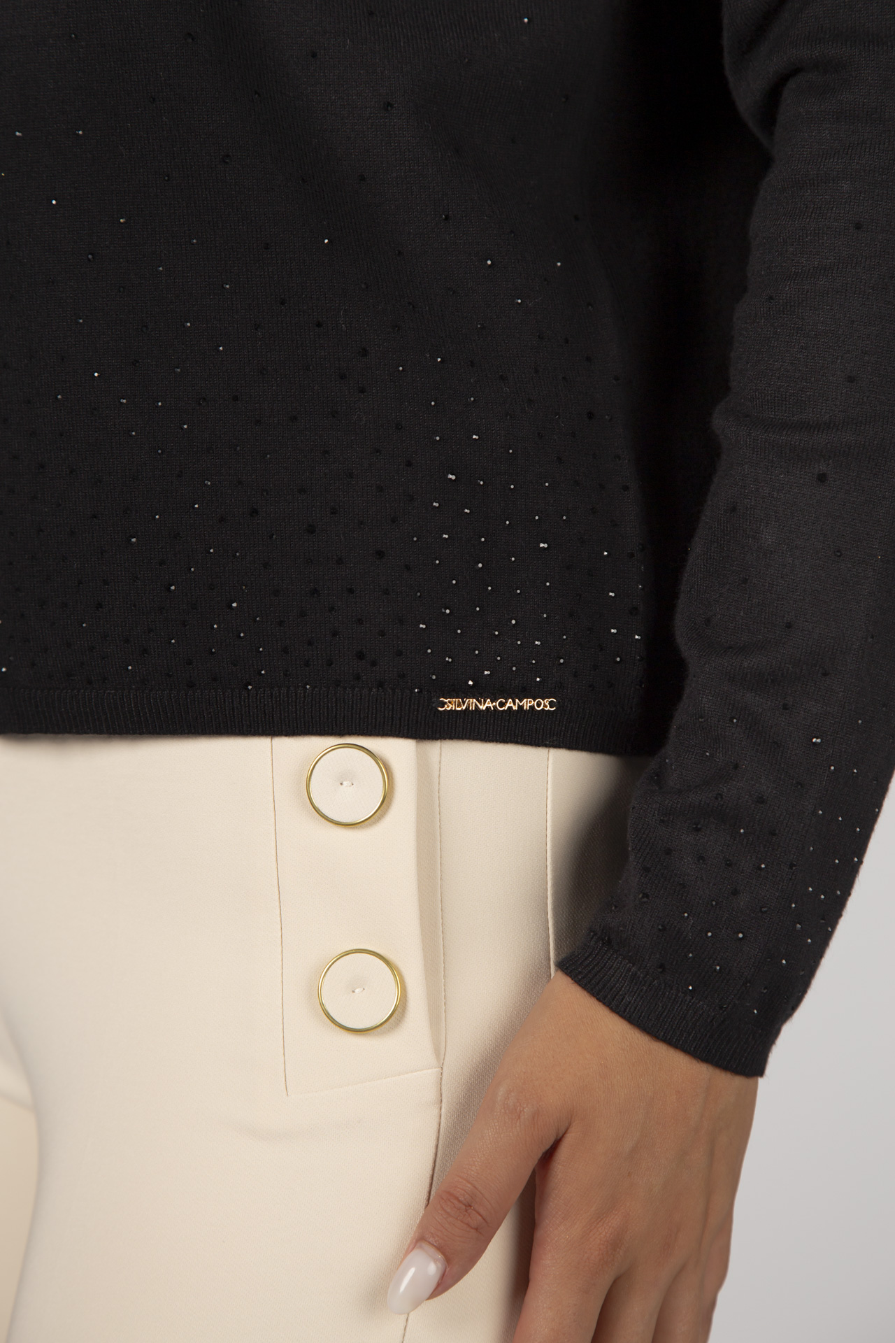 Casaco de malha brilhos