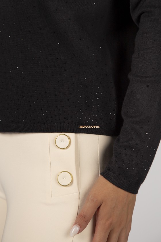 Casaco de malha brilhos