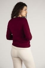 Cardigan with covered buttons