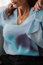Blouse with shoulder bow
