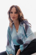 Blouse with shoulder bow