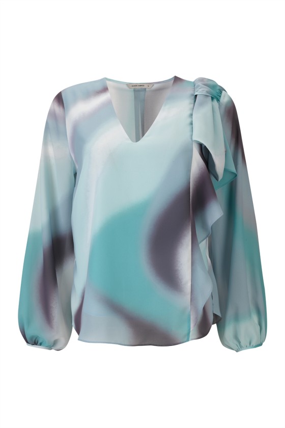 Blouse with shoulder bow