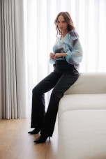Blouse with shoulder bow