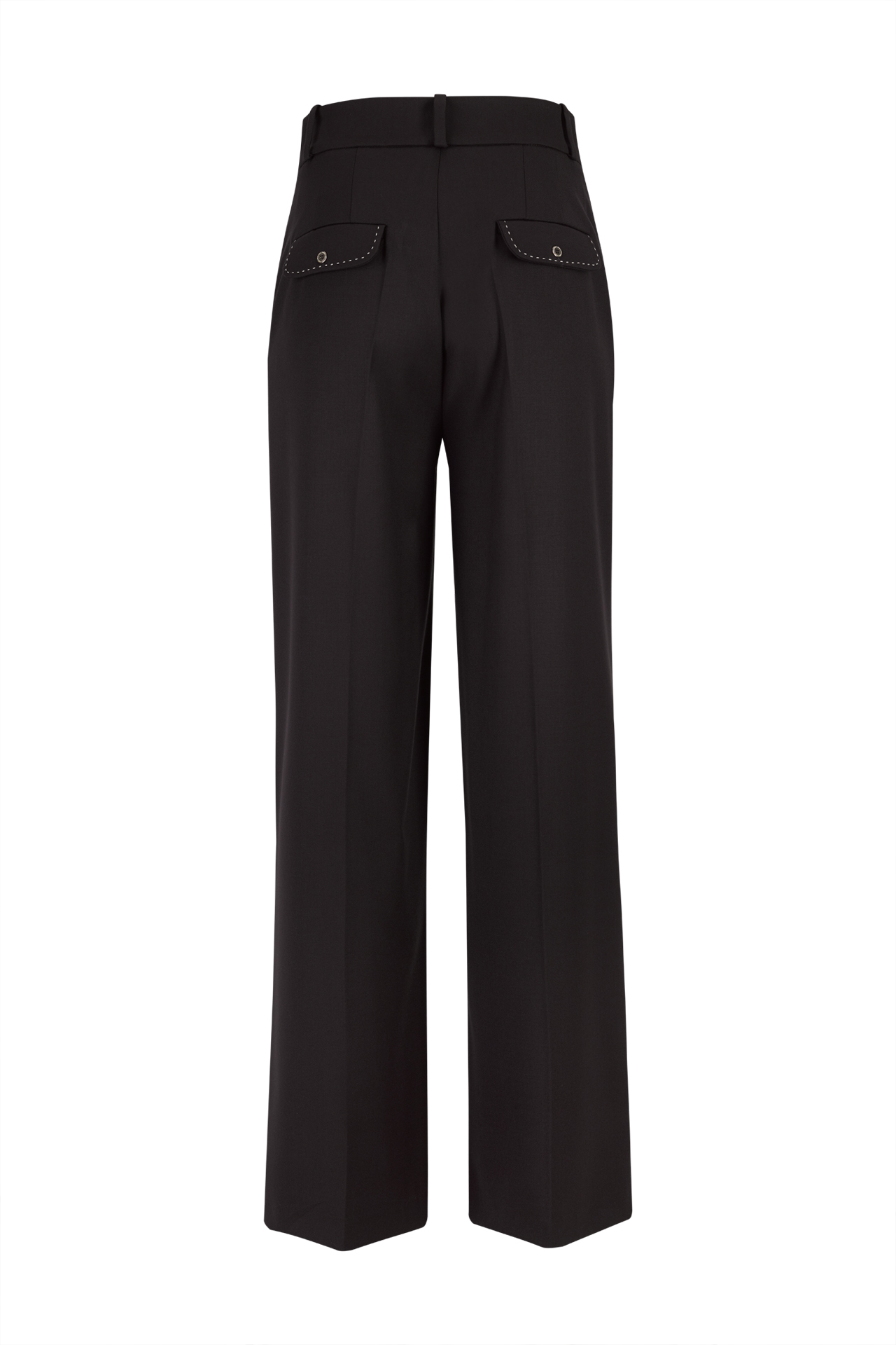 Trousers with contrasting topstitching detail