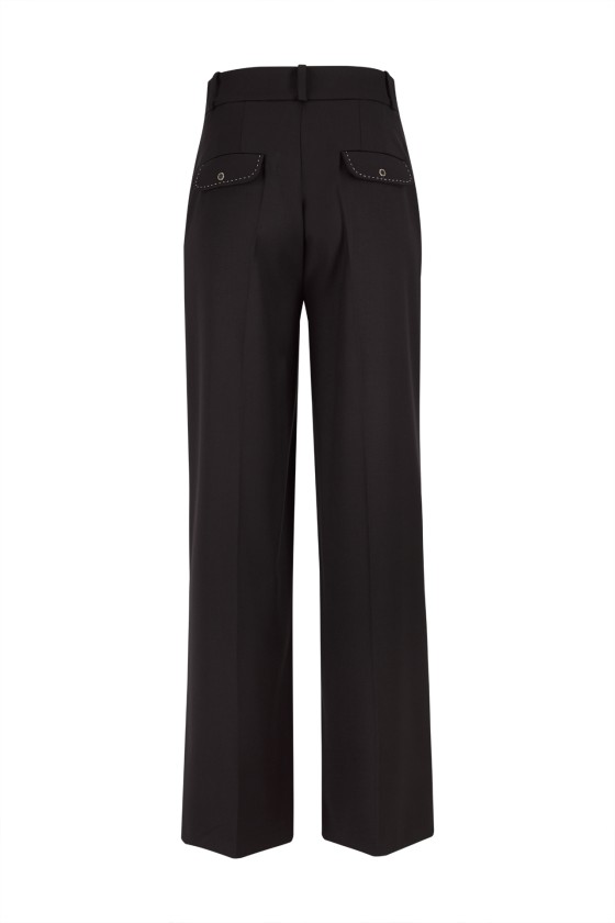 Pantalones con pespuntes a contraste