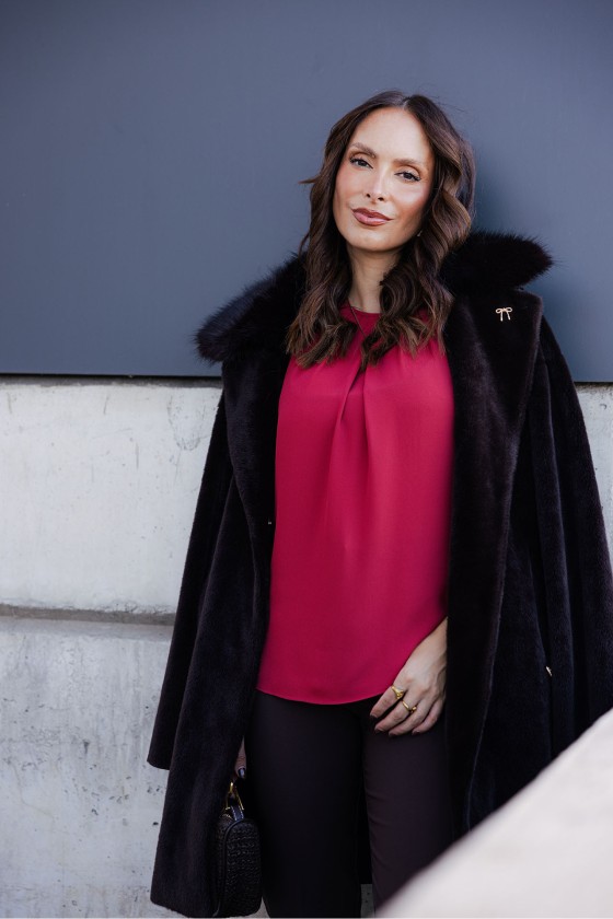 Reversible fur coat