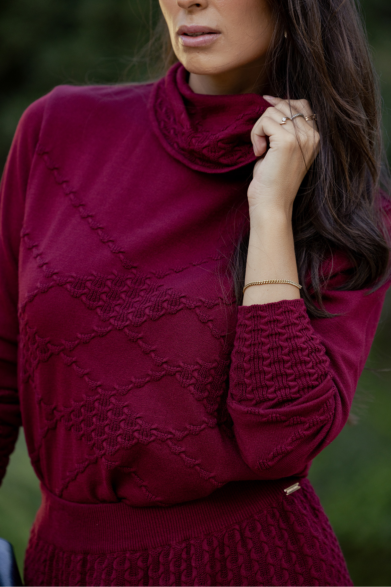 Camisola de malha de gola alta