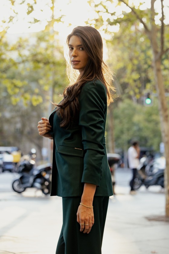 Blazer pespontos em contraste