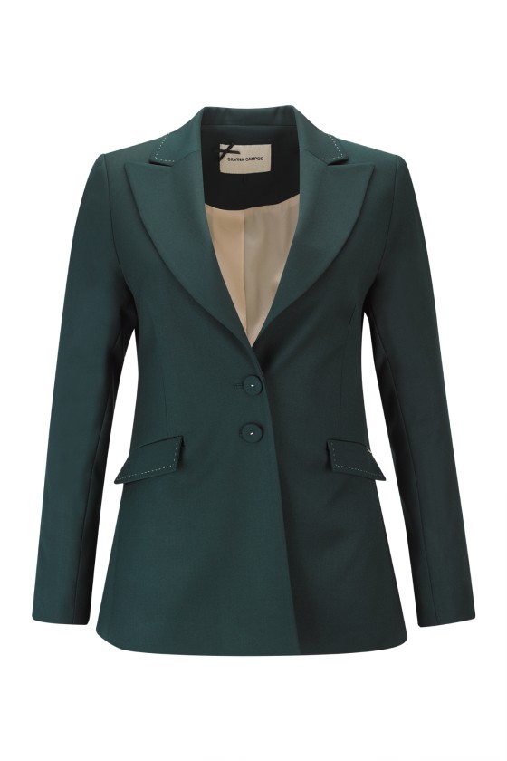 Blazer pespontos em contraste