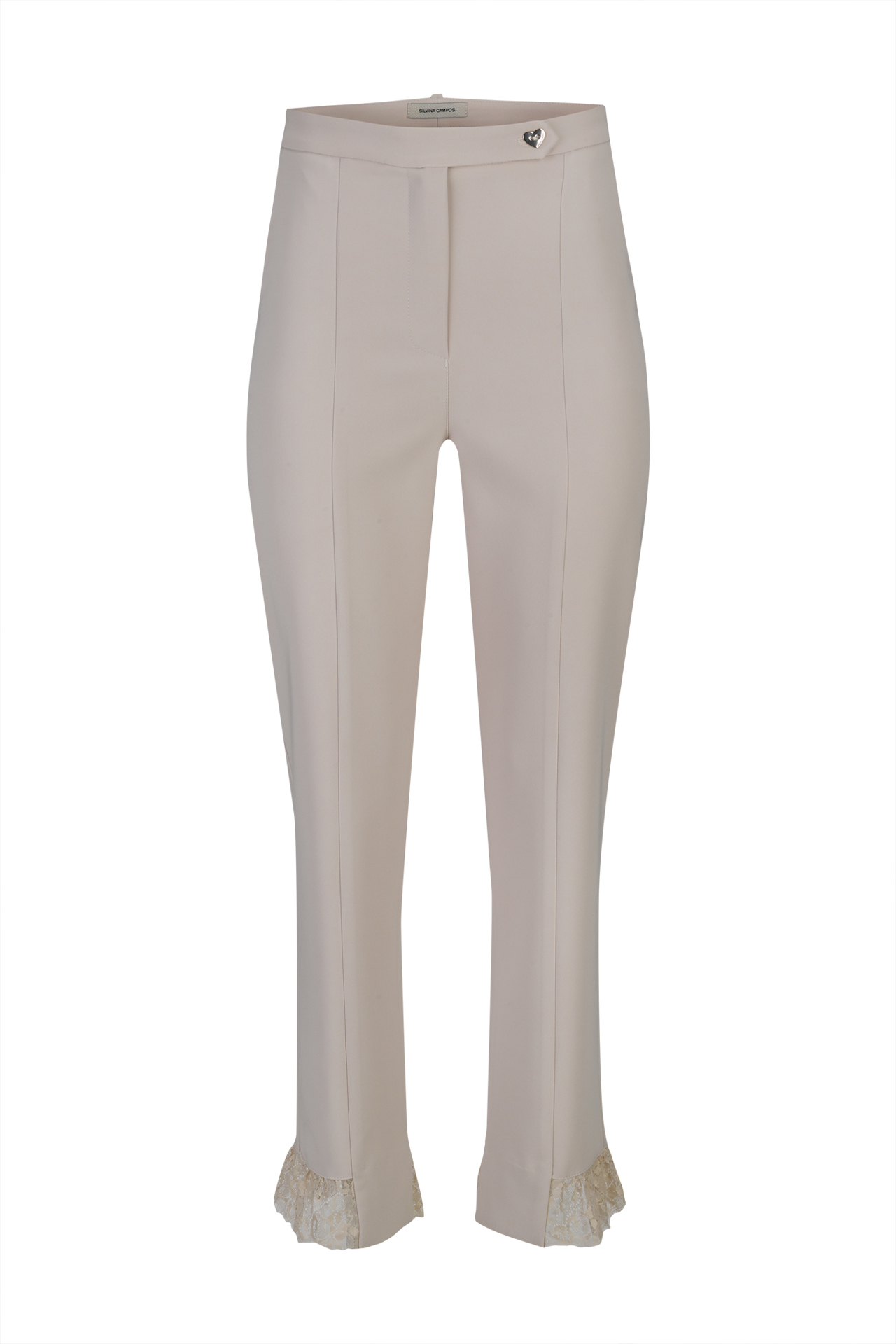 Trousers with lace detail