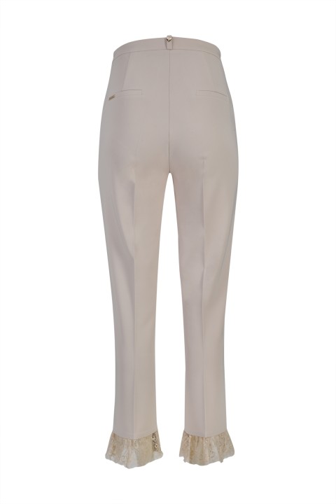 Trousers with lace detail