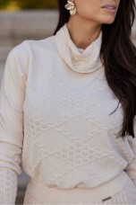 High neck knitted jumper