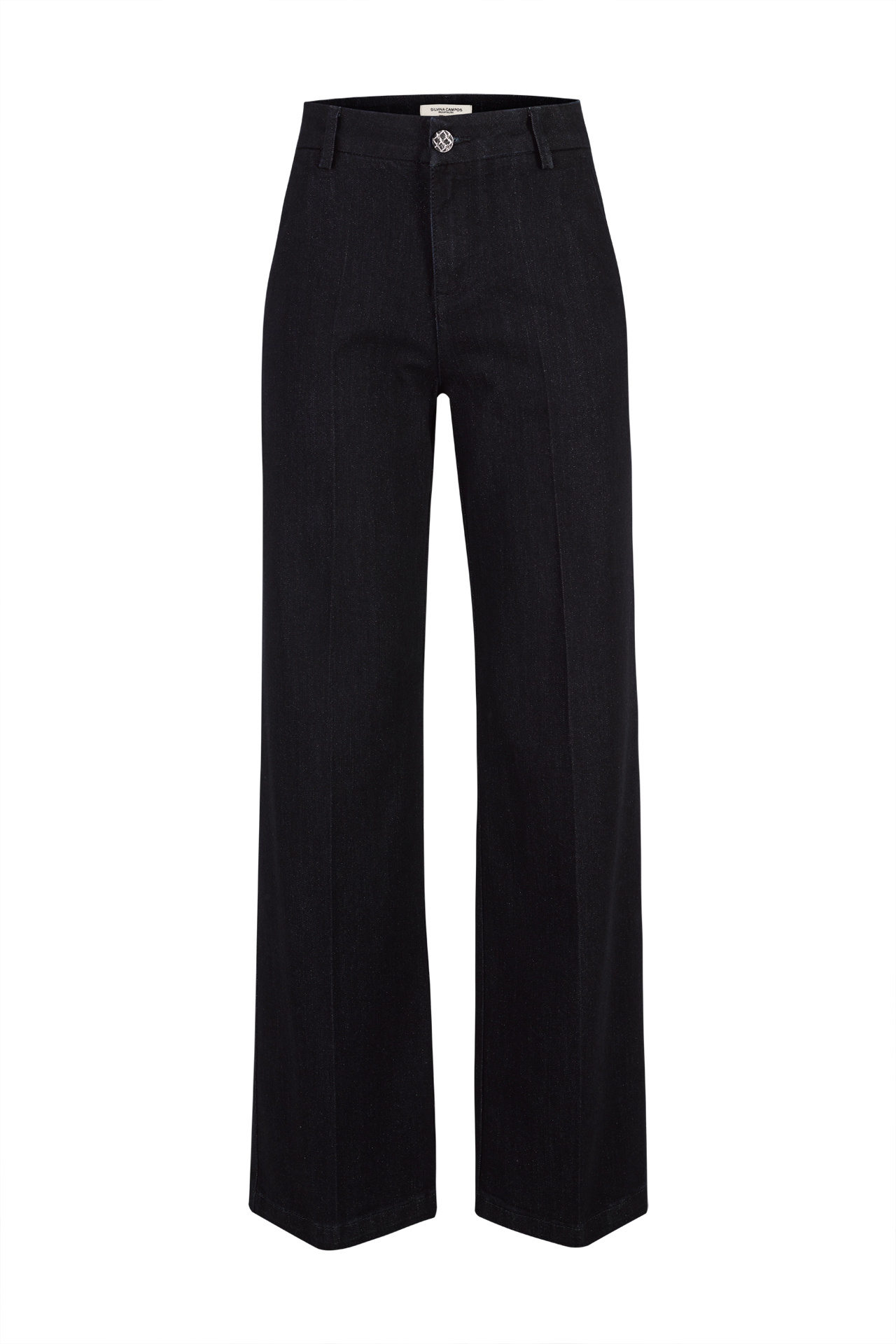 Wide-leg trousers with glitter