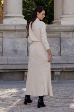 Long skirt with embossed pattern