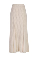 Long skirt with embossed pattern
