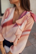 Blouse with shoulder bow