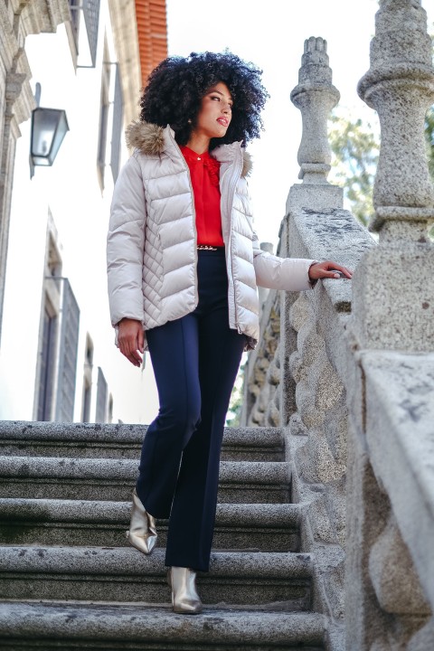 Quilted jacket with hood