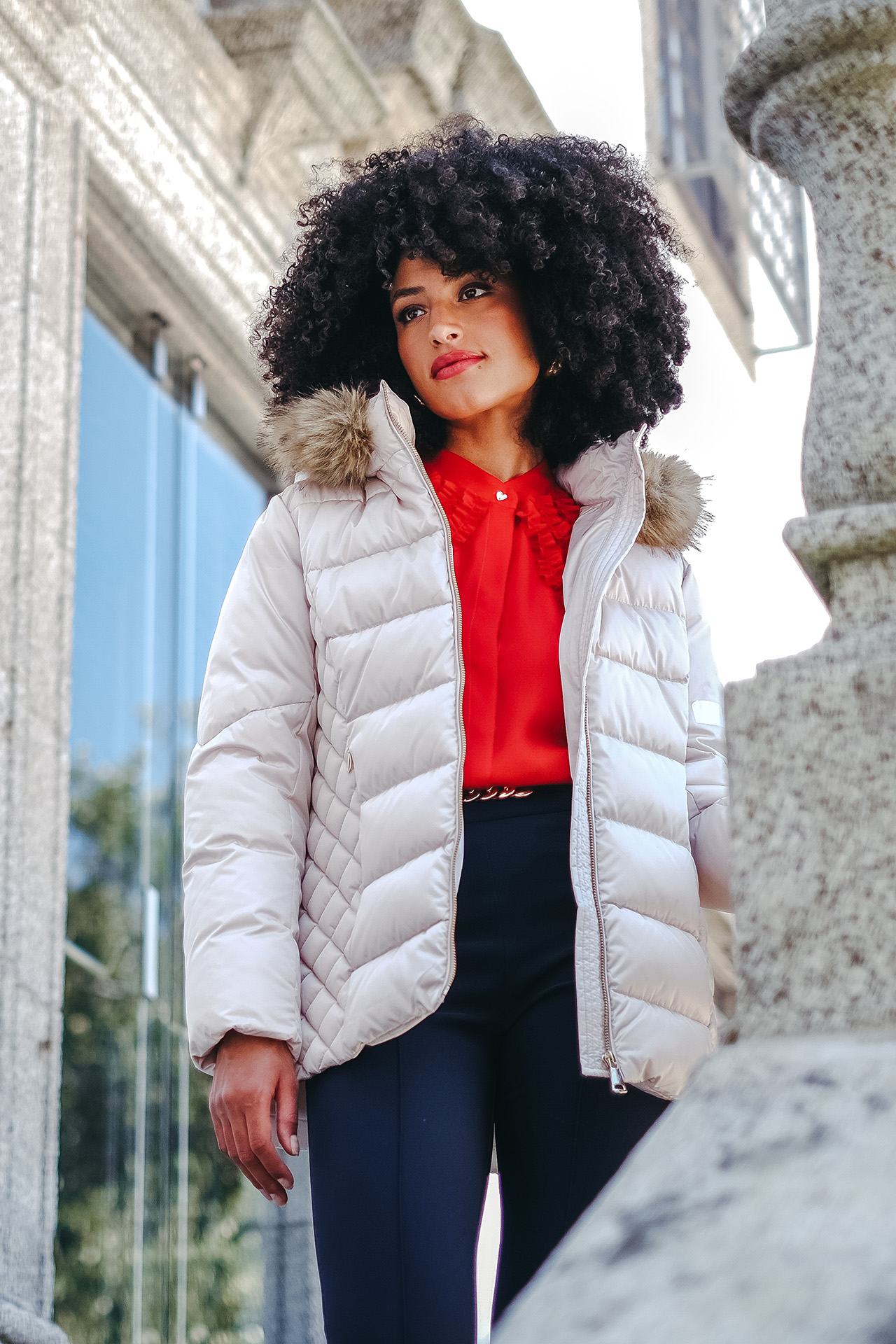 Quilted jacket with hood