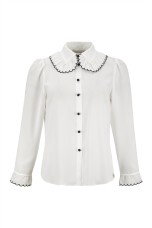 Blouse with princess collar