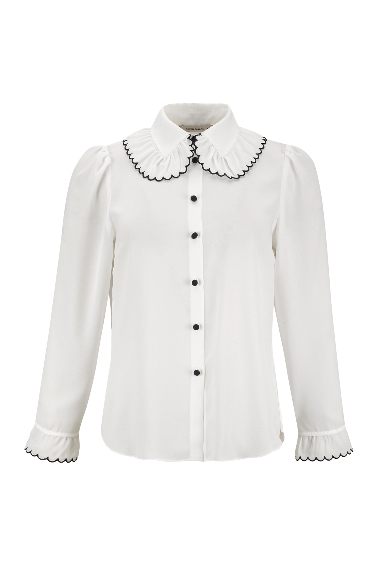 Blouse with princess collar