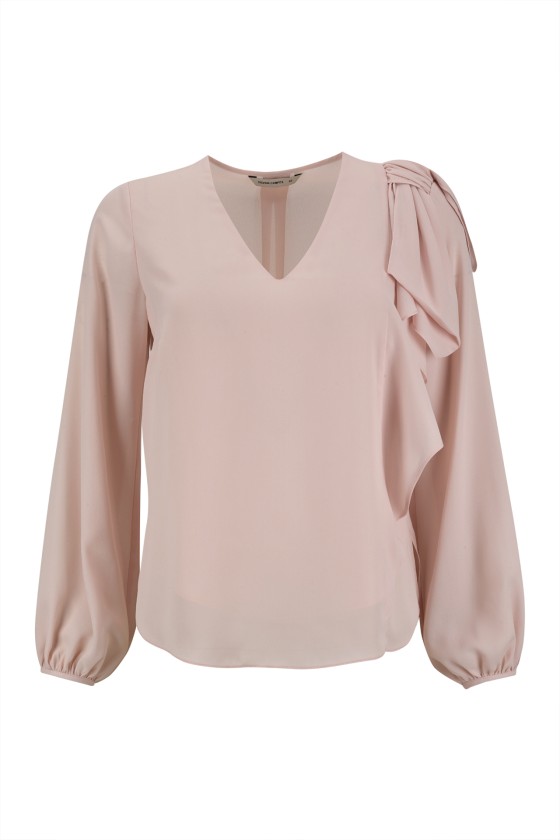 Blouse with shoulder bow