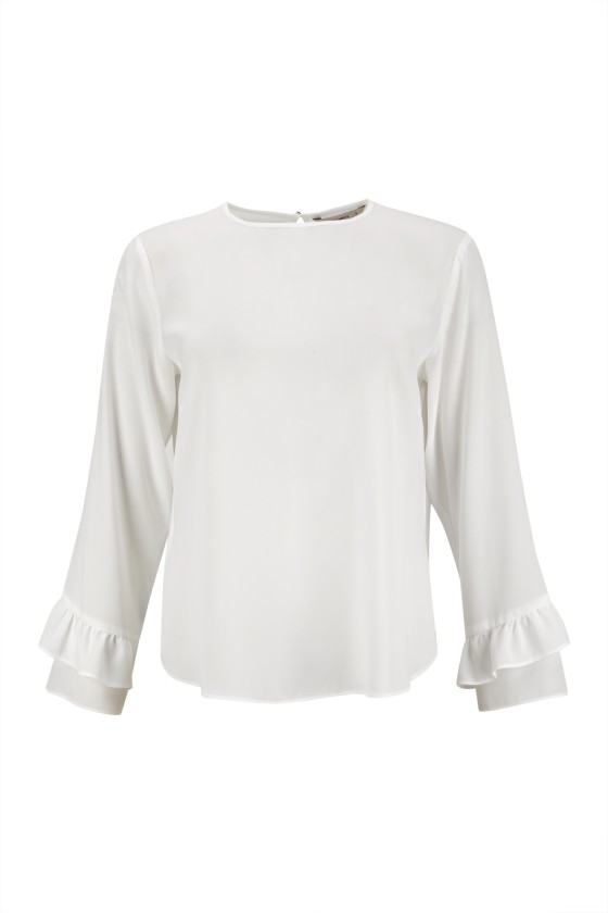 Túnica folhos nas mangas