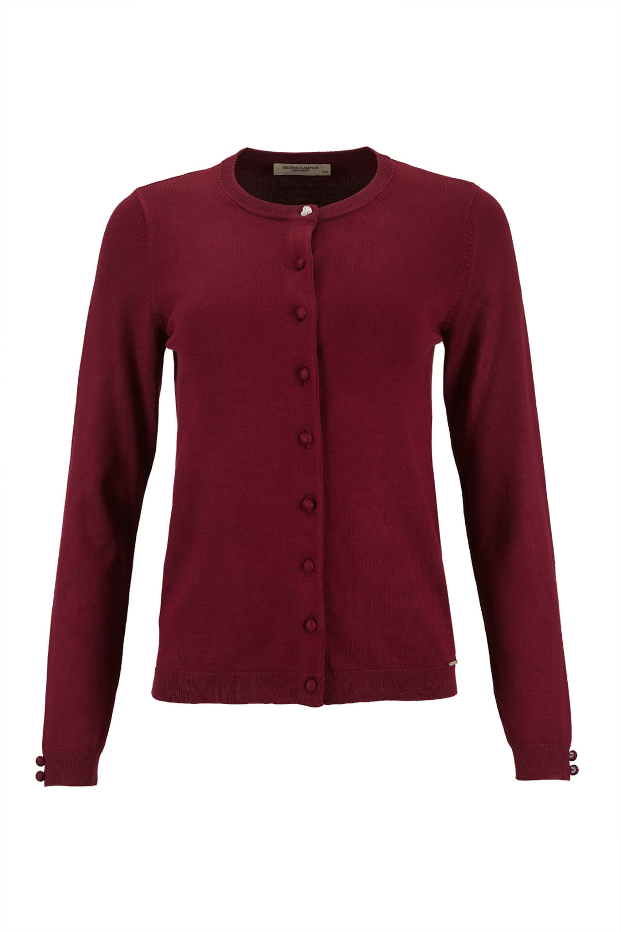 Casaco de malha botões forrados