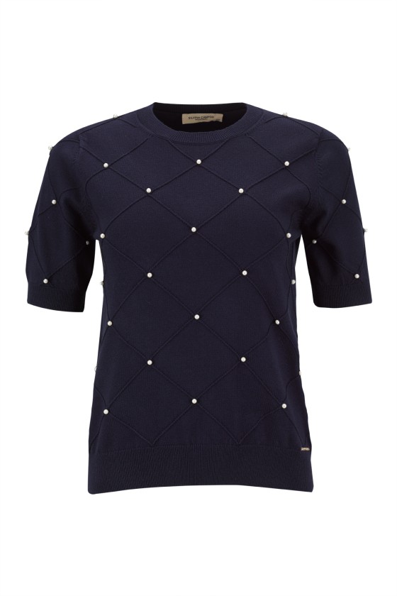 Jersey de punto con perlas