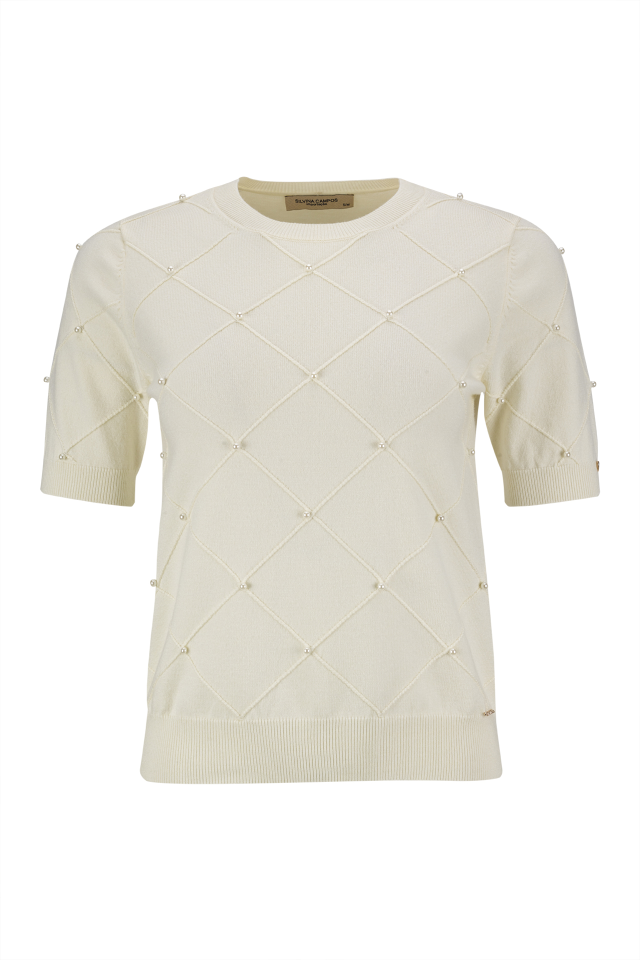 Knitted jumper with pearls