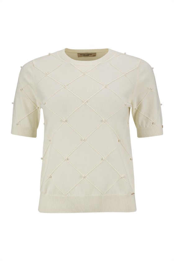 Jersey de punto con perlas