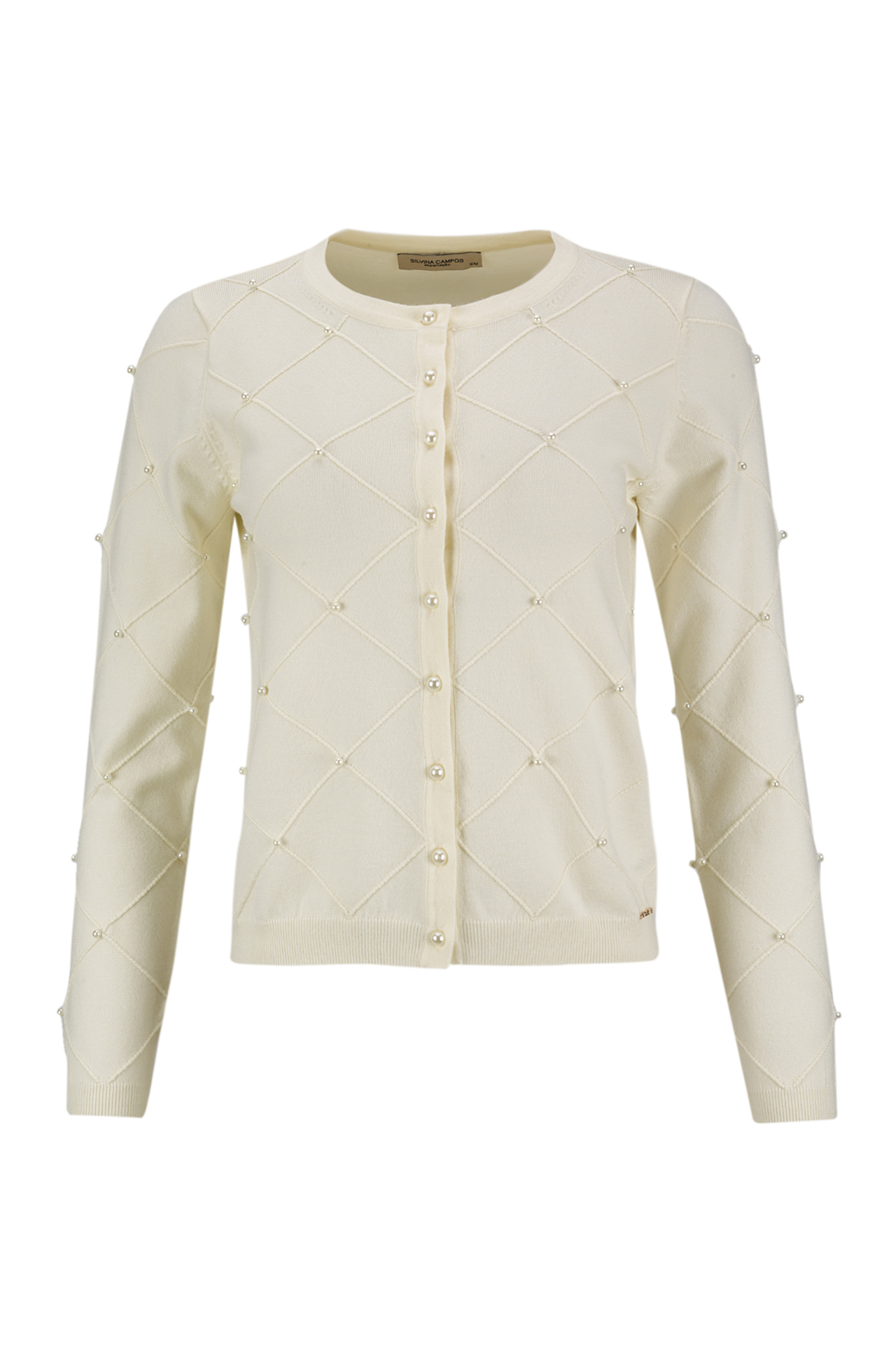 Casaco de malha perolas