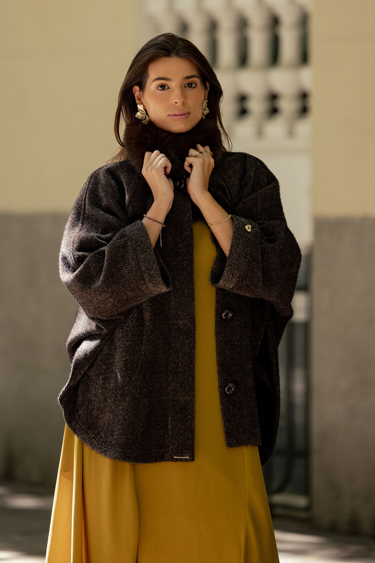 Casaco estilo poncho