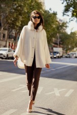 Poncho-style knitted coat