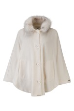 Poncho-style knitted coat