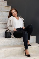 Lined button blouse