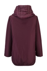 Burgundy parka with hood